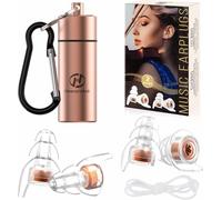 Hearprotek Bouchon Oreille Concert, 2 Paires bouchons d'oreille en silicone haute fidélité avec anti bruit - Protection auditive pour musiciens, concert, fête, festival, avion (Doré)