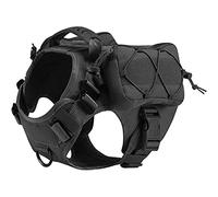 HEARSO Harnais Tactique pour Chien,Design en Gilet Facile à Mettre Et à Enlever Et à Tirer Adapté Aux Grands Chiens comme Golden Retriever Berger pour La Randonnée Et L’entraînement