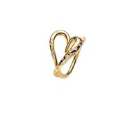 Heart 14k Gold-Plated Ring with Clear Cubic Zirconia