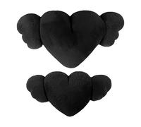 Heart Angel WiNngs PillOow - Coussin en forme de cœur, motif Pilloow - Décoration romantique en peluche | Couvre-lit décoratif avec WinNgs angéliques ajoutant confort et fantaisie pour le salon, le