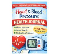 Heart & Blood Pressure Health Journal: Daily Blood Pressure Log Book to Track Heart Health, Pulse & Medications Large Print • One Day Per Page • Easy Medical Tracking