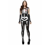 Smiffys Costume Fever de squelette, avec robe et gants, phosphorescent