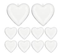 Heart Box - 6cm Small Transparent Heart-Shaped Storage Boxes | 10-Pack Candy Gift Fillable Decorative Box | Valentine Christmas Birthday Party Favor | Hollow HeartDesign