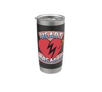 Heart-breaker Lettrage Cœur Brisé Art Rétro Amour Graphique Gobelet isotherme en acier inoxydable double paroi