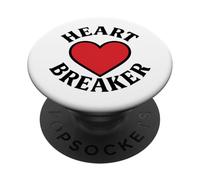 Heart Breaker Retro Cœur Rouge Saint-Valentin Amour PopSockets PopGrip Adhésif