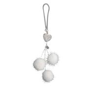 Heart Car Ornament, Automotive Love Pendant, Plush Ball Decor Charm, Bling Mirror Hanging Accessory, for Men Women Automotive Interior Car Dashboard Rearview Mirror Decoration Style Gift Use