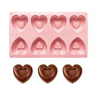 Heart Chocolate Mold - 8-Cavity Silicone Cake Pan | Heart Shaped Silicone Mold, Fondant Molds - For Candy Making, Party Treats, Resin Art, Kitchen, Valentine’s Day, Holiday Cake Decorating