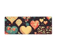 Heart Crush Flower Tapis de souris 30 x 80 cm Base antidérapante pour clavier, souris et ordinateur portable RVB, convient pour les jeux et le bureau.