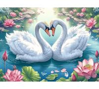 Heart Cygne 300 Pièces Puzzle Adolescent en Carton Rigide Animal Animal de Compagnie Difficulté Moyenne Activité Éducative Voyage Déplacement Cadeau Anniversaire Petit Prix 300 PCS/40x28cm
