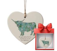 Heart Decor - 2D Acrylic Coastal Keepsake, Sea Glass Cow Heart Ornament, Sentimental Symbol for Best Friends Winter Christmas Tree, Holiday Decoration, 3.15x3.15x0.39 inches
