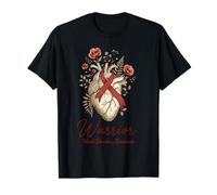 Heart Disease Awareness Warrior Ruban Floral Anatomique T-Shirt