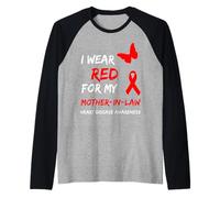 Heart Disease I Wear Red for My Mother-in-Law Ribbon Manche Raglan