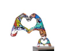 Heart Hands Sculpture, Graffti Love Gesture, Pop Art Figurine, Home Decor