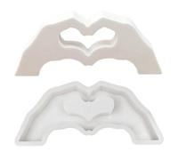 Heart Hands Silicone Mold | Flexible Silicone Material, 15.8x7x2.2cm, Durable Casting Form, Gray/Translucent Option | DIY Craft Mold, Plaster Cement Resin Tool | Home Decor Gift Making Candle