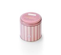 Heart & Home Bougie Parfumée Cire de Soja, Rose Tendre & Vanille Douce, Boîte Métal Rayée Rose, Message Maman, 30 Heures, 110g