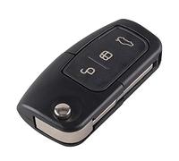 Heart Horse 3 Boutons Boîtier/Coque Clé de Télécommande, Pliable Clé de Rechange télécommande pour Focus Fiesta C-Max S-Max Kuga Mondeo MK4 Galaxy (Lame de clé Non coupée)