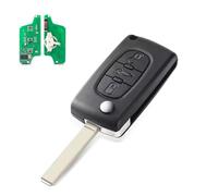 Heart Horse 3 Boutons Coques de Clé Télécommandes avec Lame VA2 433MHz ID46, Compatible Signal Ask Puce pour Peugeot 107 307 308 407 Partner Citroën C2 C3 C4 CE0523 PCF7941 Before 2011 Clé à Distance