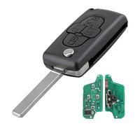 Heart Horse 4 Boutons Coque de Clé Télécommande de Voiture pour Peugeot 807 1007 Citroen C8 CE0523 Boitier Clef à Distance de Voiture avec 433Mhz PCF7941 Puce et Batterie et VA2 Lame (Ask Signal)