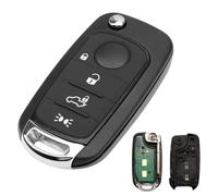 Heart Horse 4 Boutons Fiat Coque de Clé Télécommande de Voiture pour Fiat 500X Egea Tipo 2016-2018 Boitier Clef à Distance de Voiture AVCE 433Mhz Hitag AES / 4A Puce et Batterie et SIP22 Lame