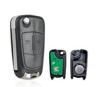 Heart Horse 433 MHz 2 Boutons Coque de Clé de Voiture Télécommande pour Opel/Vauxhall Corsa Astra Vectra Zafira Signum Coque de clé Remplacement avec ID46 Puce, Batterie et HU100 Lame (PCF7946)