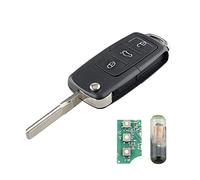 Heart Horse 433Mhz 3 Boutons Coque de Clé de Voiture Télécommande Pliante de Remplacement pour V w MK5 Golf Seat Leon Sko da Octavia TOU-ran Clé de Voiture Coque avec ID48 Chip (OEM:1K0959753G)