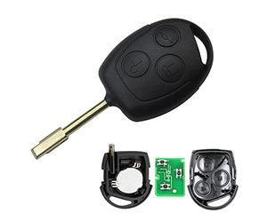 Heart Horse 433MHz e Voiture télécommande 3 Bouton Coque de clé télécommande pour Fiesta telecommande Coque de ompatible avec Mondeo Focus Fiesta KA avec 4D60 Puce FO21 Lame