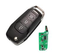 Heart Horse Clé de Voiture télécommande 3 Bouton Pliable à Boitier Clef télécommande pour Mondeo telecommande Coque de clé Compatible avec Ford Mondeo Glaxy S-Max KA+ (433MHz ID49 Chip)