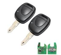 Heart Horse Coque de clé 1 Bouton Boitier Clef télécommande Clio 2, Clé de Voiture Télécommande pour Re-Nault Twingo Clio 2 Master Kango avec 433Mhz PCF7946 Chip (2pcs)