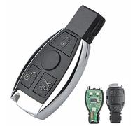Heart Horse Coque de clé de Voiture télécommande Compatible avec Mercedes, 3 Boutons Boitier Clef Voiture Télécommande pour Mercedes-B-en-z W203 W210 A E S CLK Class - 433Mhz BGA Chip NEC blad
