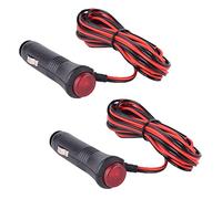 Heart Horse Lot de 2 Prises Allume Cigare Mâle pour Moto Voiture avec Bouton de Commutation Indicateur Lumineux Câble de Raccordement de 3M 5A 12V 24V