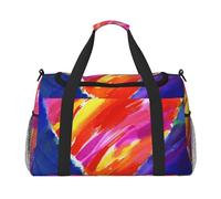 Heart in Blue Hand Sac de voyage - Bagage à main durable, sac de week-end, sac fourre-tout de voyage, sac de vacances, sac de voyage, sac portable, sac fourre-tout pour équipement de voyage, Noir ,