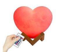 Heart Lamp USB Rechargeable LED - 16-Color Nightlight Heart Desk Lamp with