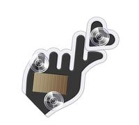 Heart Light for Car,Suction Cup Wireless Warning Lamp,Gesture Design Solar LED Car Light with Vibration Sensor - for Women Men Triangle Window Decor