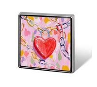 Heart Locked by Chain Broches et épingles unisexes carrées légères pour vêtements, châle, chapeau