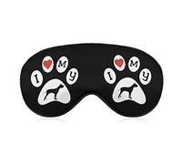 Heart Love My Great Dane Funny Sleep Masque pour les yeux Doux bandeau pour les yeux avec sangle réglable Night Eyeshade pour hommes femmes