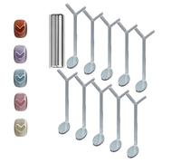 Heart Magnet for Cat Eye Gel Polish, Heart Cat Eye Magnet for Nails, High Quality Nail Art Kit, with Y-Shaped Guide,Professional Nail Magnets Sticks for Nails Art Salon,Home (10Pcs+1 Magnet)