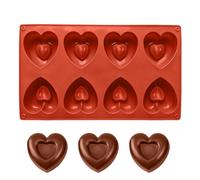 Heart Mold - 8 Cavity Silicone Dessert Tray, Flexible Fondant Mold, Heat Resistant Material | Perfect Heart Shaped for Cake Decorating Candy Making Resin Craft Projects Party Treats Kitchen Baking