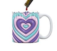 Heart Mug Coffee 3d - 400 Ml De Porcelaine Créative Tasse De Porcelaine Pour La Saint-Valentin - Tasse De Boisson Décorative Parfaite Pour Le Café, Le Thé, Les Boissons Chaudes - Cadeau D'amour Idéal