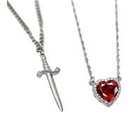 Heart Necklace, Hearts Couple Necklaces, 1.37 Inches Special Occasions & Comfortable Fits, Romantic Matching Jewelry Chain for Women, Her, Girls, Wife, Mom, Birthday, Valentine's Day, and Couples