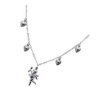Heart Necklace Women Jewelry Clavicle Chain Neck Accessories Alloy Silver