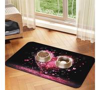 Heart of Magic Tapis d'alimentation en cuir absorbant pour chien et chat - Imperméable - Ne tache pas - Séchage rapide - Antidérapant - 45 x 30 cm