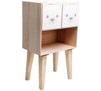 Heart of the home - Table de nuit enfant Ourson - L. 40 x H. 66 cm - Blanc - Ourson Blanc