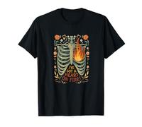 Heart on Fire - Ribcage Anatomie Floral Vintage Art T-Shirt