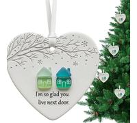 Heart Ornament - Christmas Ceramic Accent, Love Theme Keepsake, Glazed Porcelain Decor, Sentimental Display Item for Adults, Girls, Thoughtful Present, Festive Moments