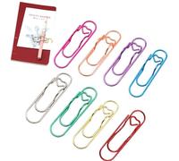 Heart Pen Clip for Notebook,Multifunctional Metal Paperclip Pen Holder,2.8 Inch Reusable Portable Heart Shaped Paper Clips,for Notebook and Office Supplies (8A)