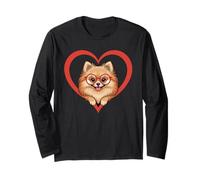 Heart Pomeranian Glasses Pomeranians Manche Longue