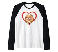 Heart Pomeranian Glasses Pomeranians Manche Raglan