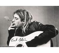 Heart Rock Licensed Drapeau Kurt Cobain - B. & W Guitar, Tissu, Multicolore, 110 x 75 x 0,1 cm