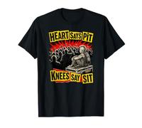 Heart Says Pit Knees Say Sit Funny Punk Rocker Emo Old Man T-Shirt