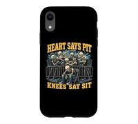 Heart Says Pit Knees Say Sit Squelette Citation drôle Coque pour iPhone XR
